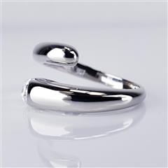 Bulgari GIA Certified Oval Diamond Bypass Ring in 18K White Gold